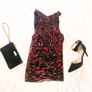 Black and Red Halter Top